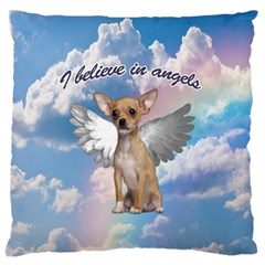 Angel Chihuahua Large Flano Cushion Case (two Sides) by Valentinaart