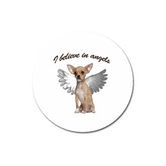 Angel Chihuahua Magnet 3  (round) by Valentinaart