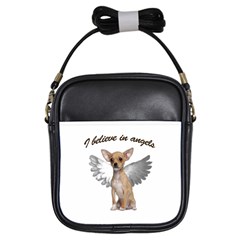 Angel Chihuahua Girls Sling Bags by Valentinaart