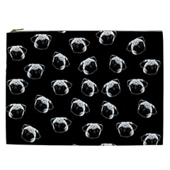 Pug Dog Pattern Cosmetic Bag (xxl)  by Valentinaart