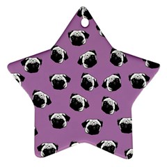 Pug Dog Pattern Ornament (star) by Valentinaart