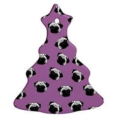 Pug Dog Pattern Christmas Tree Ornament (two Sides) by Valentinaart