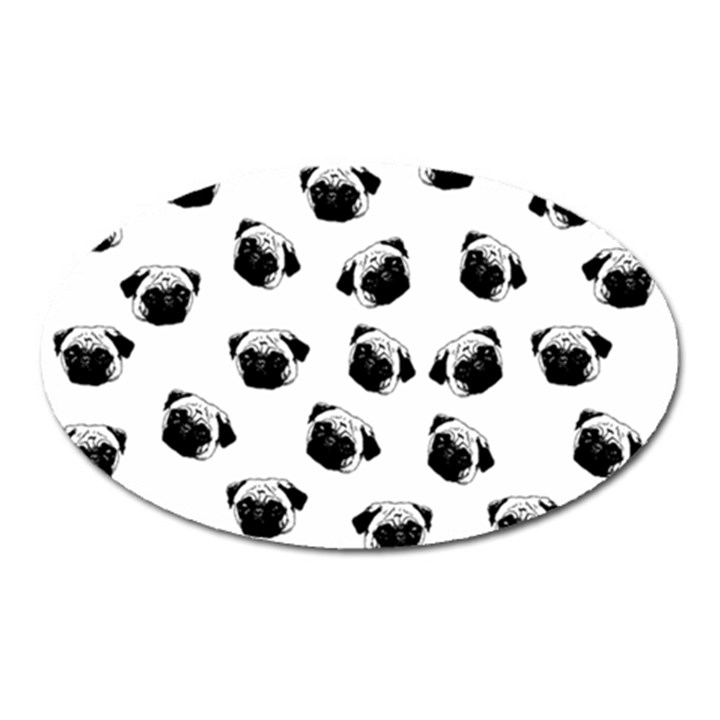 Pug dog pattern Oval Magnet