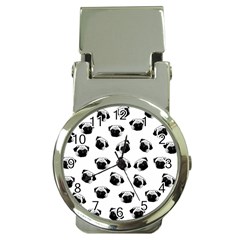Pug Dog Pattern Money Clip Watches by Valentinaart