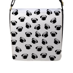 Pug Dog Pattern Flap Messenger Bag (l)  by Valentinaart