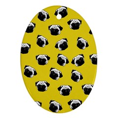 Pug dog pattern Oval Ornament (Two Sides)