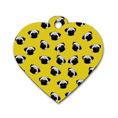 Pug dog pattern Dog Tag Heart (One Side)