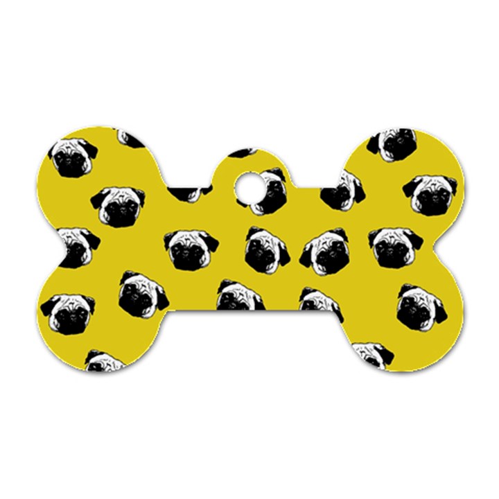 Pug dog pattern Dog Tag Bone (Two Sides)