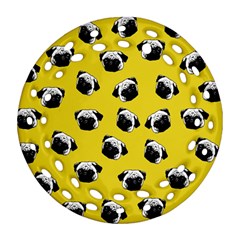 Pug dog pattern Ornament (Round Filigree)