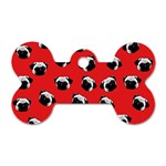 Pug dog pattern Dog Tag Bone (Two Sides) Front