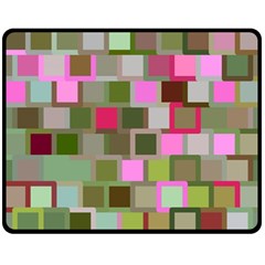 Color Square Tiles Random Effect Double Sided Fleece Blanket (medium) 