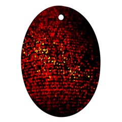 Red Particles Background Ornament (oval) by Nexatart