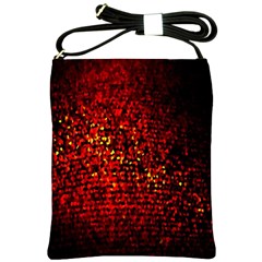 Red Particles Background Shoulder Sling Bags by Nexatart