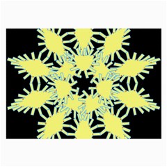 Yellow Snowflake Icon Graphic On Black Background Large Glasses Cloth by Nexatart