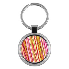 Color Ribbons Background Wallpaper Key Chains (round) 