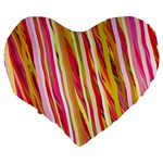 Color Ribbons Background Wallpaper Large 19  Premium Heart Shape Cushions Back