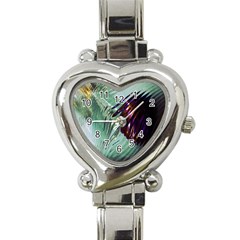 Out Of Time Glass Pearl Flowag Heart Italian Charm Watch by Nexatart