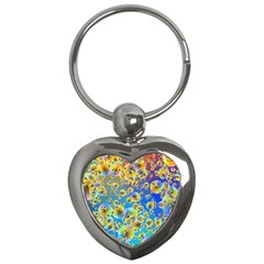 Color Particle Background Key Chains (heart)  by Nexatart