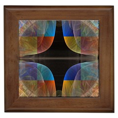 Black Cross With Color Map Fractal Image Of Black Cross With Color Map Framed Tiles by Nexatart