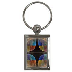 Black Cross With Color Map Fractal Image Of Black Cross With Color Map Key Chains (rectangle)  by Nexatart