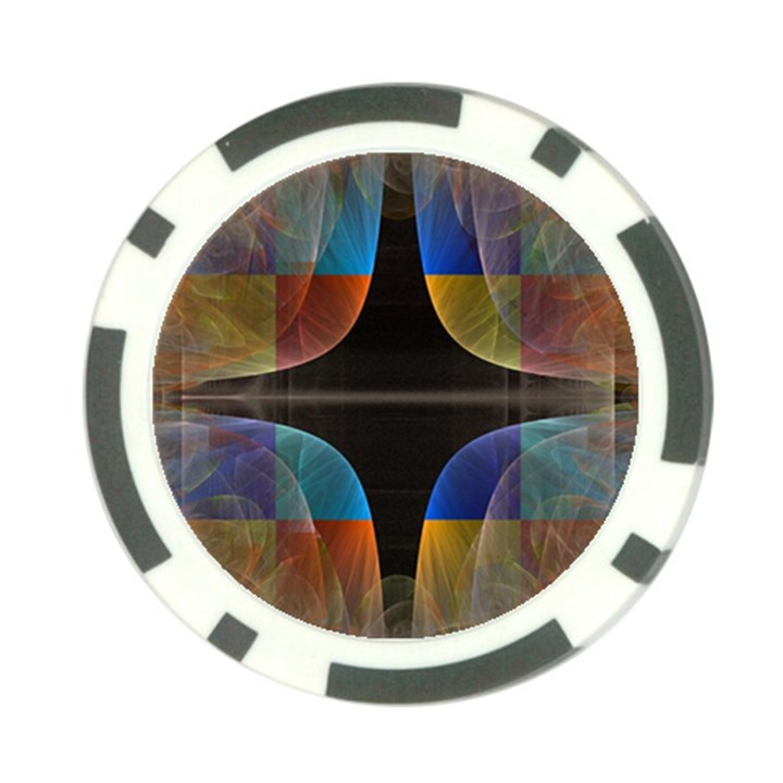 Black Cross With Color Map Fractal Image Of Black Cross With Color Map Poker Chip Card Guard (10 pack)