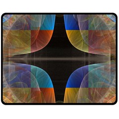 Black Cross With Color Map Fractal Image Of Black Cross With Color Map Double Sided Fleece Blanket (medium) 