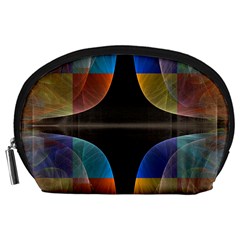 Black Cross With Color Map Fractal Image Of Black Cross With Color Map Accessory Pouches (large)  by Nexatart