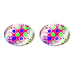 Color Ball Sphere With Color Dots Cufflinks (oval) by Nexatart