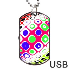 Color Ball Sphere With Color Dots Dog Tag Usb Flash (one Side) by Nexatart