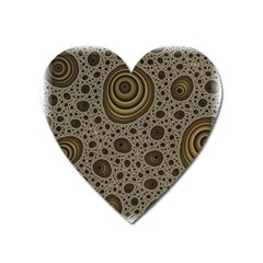 White Vintage Frame With Sepia Targets Heart Magnet by Nexatart