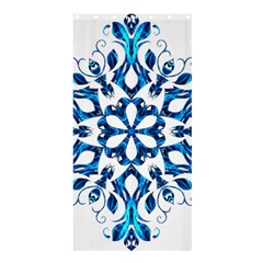 Blue Snowflake On Black Background Shower Curtain 36  X 72  (stall)  by Nexatart