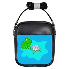 Frog Flower Lilypad Lily Pad Water Girls Sling Bags by Nexatart