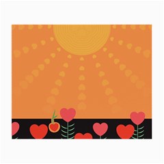 Love Heart Valentine Sun Flowers Small Glasses Cloth by Nexatart