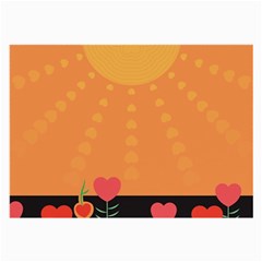 Love Heart Valentine Sun Flowers Large Glasses Cloth by Nexatart