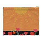 Love Heart Valentine Sun Flowers Cosmetic Bag (XL) Back