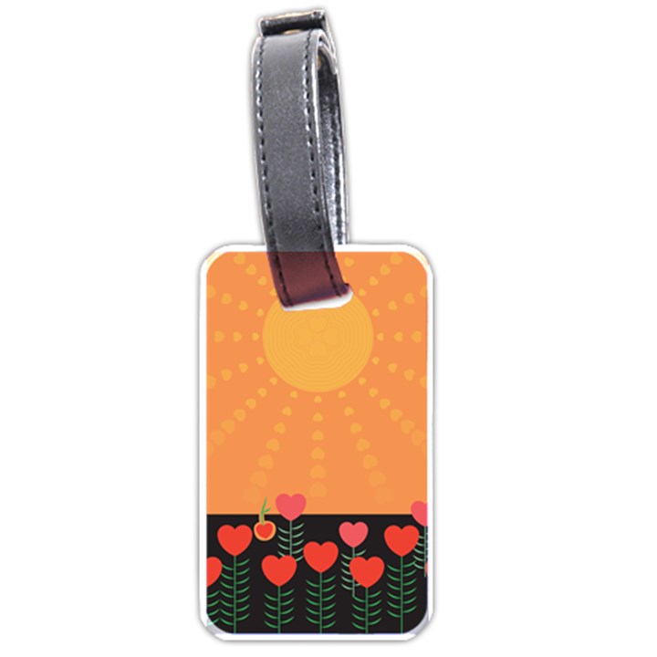 Love Heart Valentine Sun Flowers Luggage Tags (One Side) 