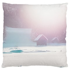 Winter Day Pink Mood Cottages Standard Flano Cushion Case (one Side) by Nexatart