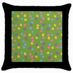 Balloon Grass Party Green Purple Throw Pillow Case (black) by Nexatart
