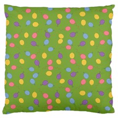 Balloon Grass Party Green Purple Large Cushion Case (one Side) by Nexatart