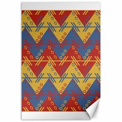 Aztec South American Pattern Zig Zag Canvas 24  X 36  by Nexatart