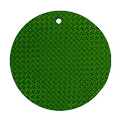 Paper Pattern Green Scrapbooking Round Ornament (two Sides) by Nexatart