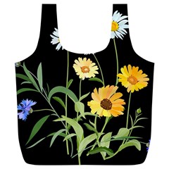 Flowers Of The Field Full Print Recycle Bags (l)  by Nexatart