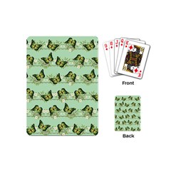 Green Butterflies Playing Cards (mini)  by linceazul