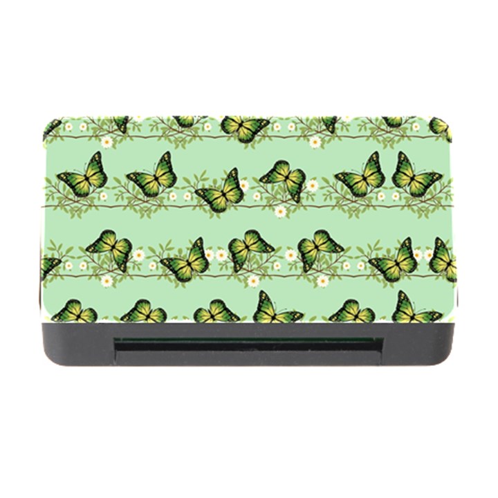Green Butterflies Memory Card Reader with CF