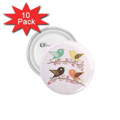 Four Birds 1 75  Buttons (10 Pack)