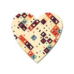 Squares In Retro Colors         Magnet (heart)