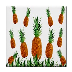 Pineapple Print Polygonal Pattern Tile Coasters by Nexatart