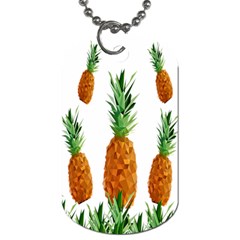 Pineapple Print Polygonal Pattern Dog Tag (one Side) by Nexatart