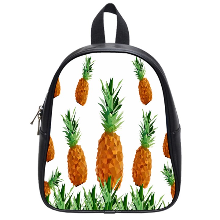 Pineapple Print Polygonal Pattern School Bags (Small) 