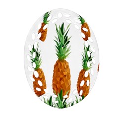 Pineapple Print Polygonal Pattern Oval Filigree Ornament (two Sides) by Nexatart